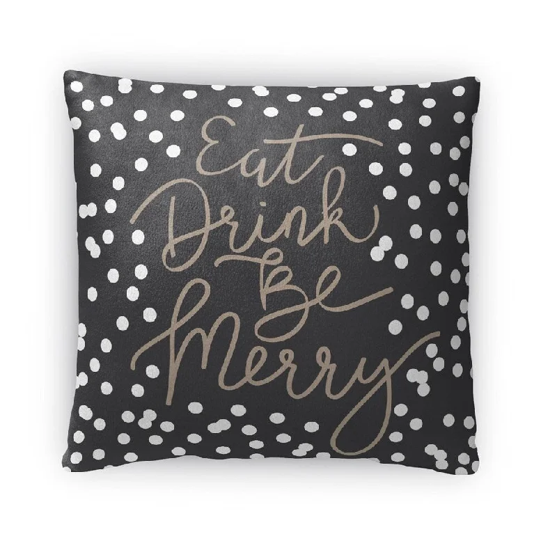 Decorative Pillows for Living Room MakeoverKavka Designs black eat drink be merry throw pillow Decorative Pillows for Living Room MakeoverKavka Designs black eat drink be merry throw pillow