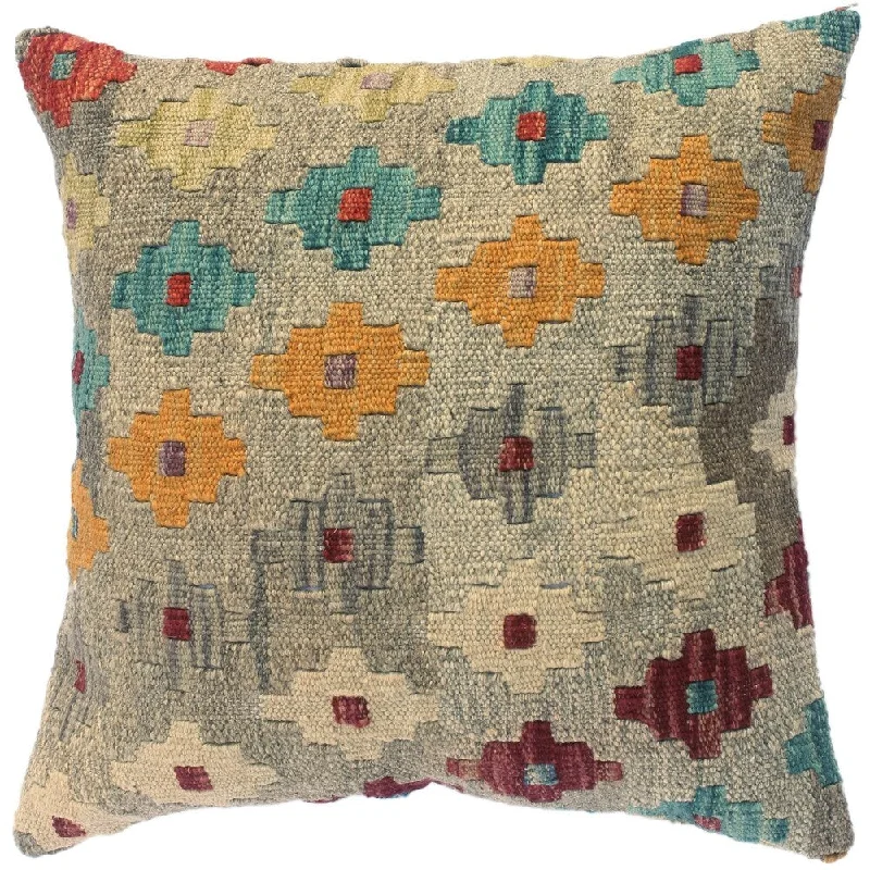 Hypoallergenic Pillows for Allergy SufferersKilim Southwestern Sondra Gray/Ivory Wool Throw Pillow Cover(18"x18") - Grey/Multi-color Hypoallergenic Pillows for Allergy SufferersKilim Southwestern Sondra Gray/Ivory Wool Throw Pillow Cover(18"x18") - Grey/Multi-color
