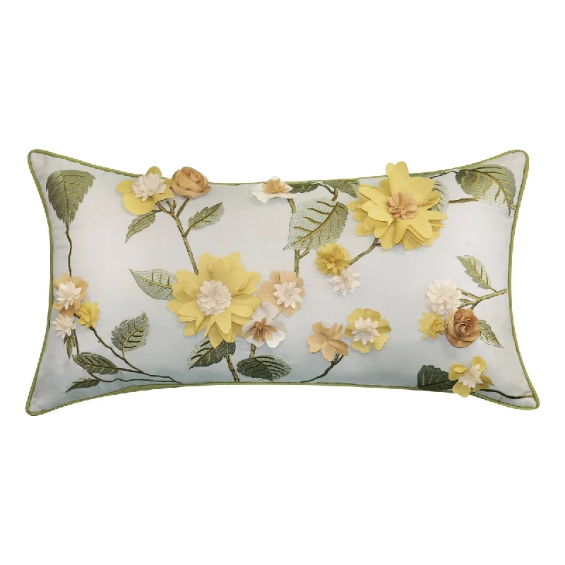 Cotton Pillows for Natural ComfortEdie At Home Dimensional Indoor & Outdoor Delightful Dahlia Lumbar Decorative Pillow, Seafoam Cotton Pillows for Natural ComfortEdie At Home Dimensional Indoor & Outdoor Delightful Dahlia Lumbar Decorative Pillow, Seafoam