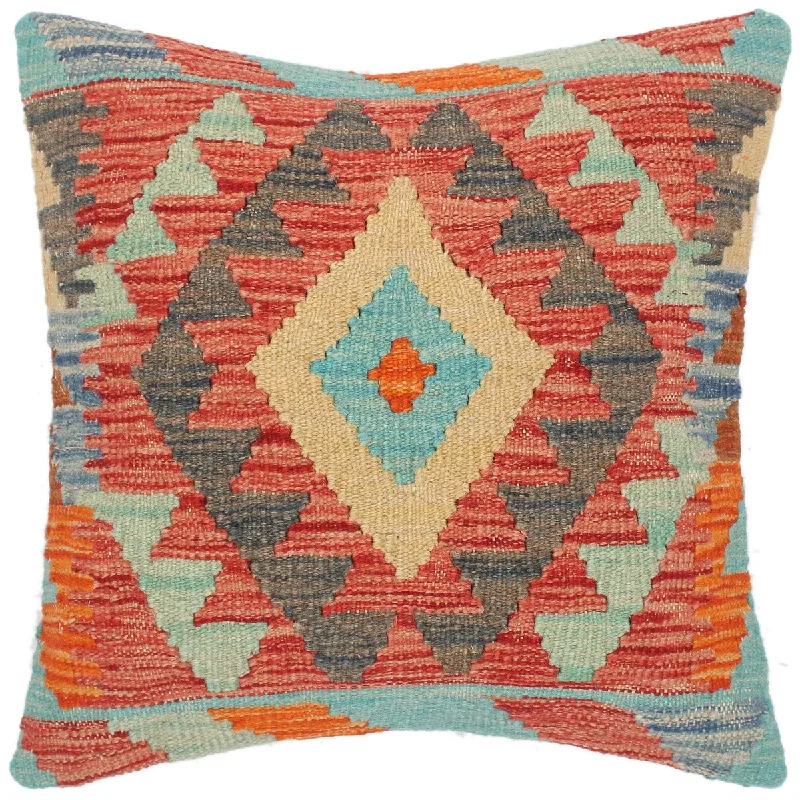 Cotton Pillows for Natural ComfortBoho Chic Chasidy Hand-Woven Turkish Kilim Pillow 17 in. x 18 in. Cotton Pillows for Natural ComfortBoho Chic Chasidy Hand-Woven Turkish Kilim Pillow 17 in. x 18 in.