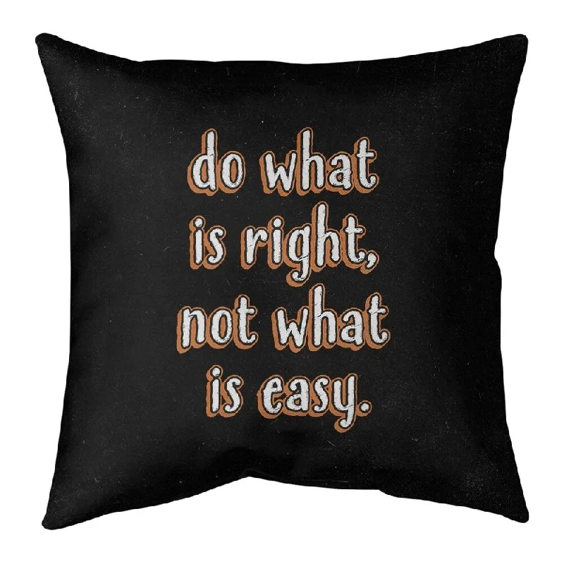 Square Pillows for Modern Home DecorQuotes Do What is Right Quote Chalkboard Style Pillow (w/Rmv Insert)-Spun Poly Square Pillows for Modern Home DecorQuotes Do What is Right Quote Chalkboard Style Pillow (w/Rmv Insert)-Spun Poly