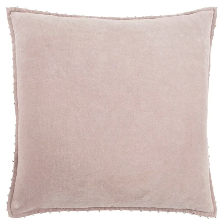 Adjustable Pillows for Customized ComfortBlush Solid Pearl Beaded Edge Throw Pillow