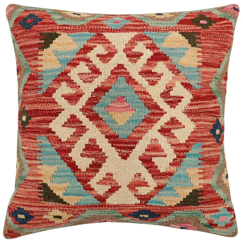 Adjustable Pillows for Customized ComfortTribal Card Turkish Hand-Woven Kilim Pillow - 18'' x 18'' Adjustable Pillows for Customized ComfortTribal Card Turkish Hand-Woven Kilim Pillow - 18'' x 18''