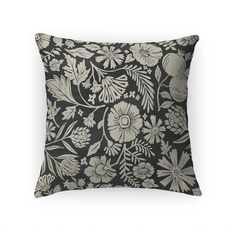 Silk Pillows for Smooth Skin and HairWOODCUT FALL FLOWERS CHARCOAL Linen Throw Pillow By Kavka Designs Silk Pillows for Smooth Skin and HairWOODCUT FALL FLOWERS CHARCOAL Linen Throw Pillow By Kavka Designs