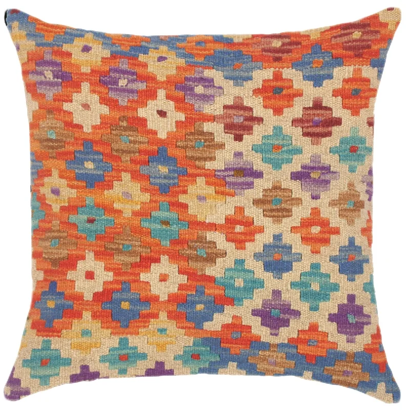 Square Pillows for Modern Home DecorShabby Chic Ron Hand-Woven Turkish Kilim Pillow -18 in. x 18 in. Square Pillows for Modern Home DecorShabby Chic Ron Hand-Woven Turkish Kilim Pillow -18 in. x 18 in.