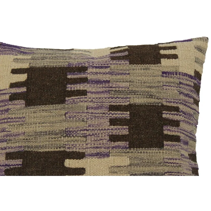 Kids Pillows with Fun DesignsMargeret Purple/Gray Hand-Woven Kilim Throw Pillow - 1'6 x 1'6 Kids Pillows with Fun DesignsMargeret Purple/Gray Hand-Woven Kilim Throw Pillow - 1'6 x 1'6