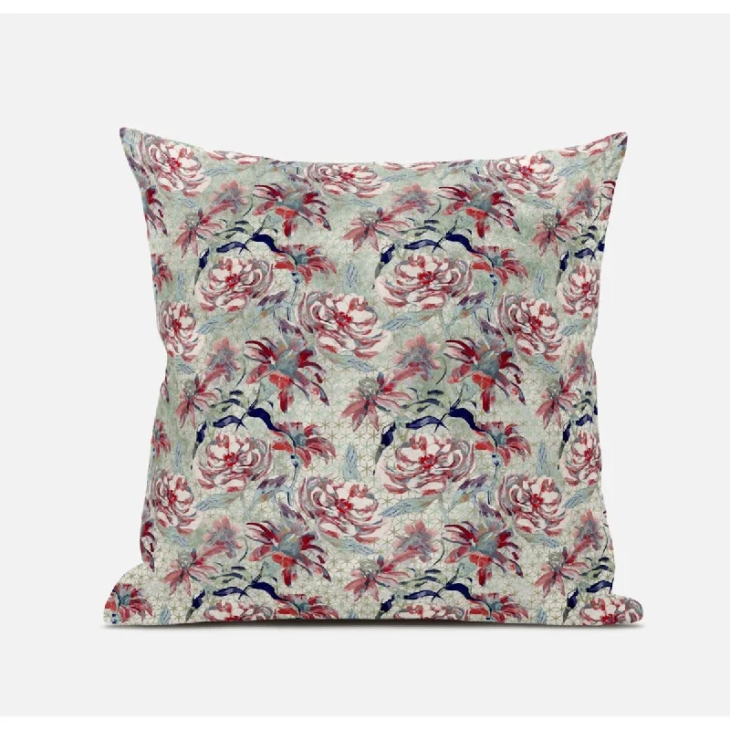 Soft and Fluffy Pillows for Bedroom Comfort16" Red Pale Green Roses Zippered Suede Throw Pillow Soft and Fluffy Pillows for Bedroom Comfort16" Red Pale Green Roses Zippered Suede Throw Pillow