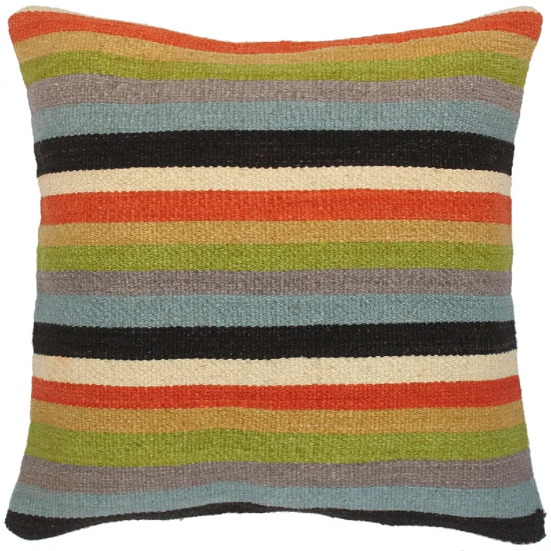 Plush Pillows for a Cozy BedModern Trudi Hand-Woven Turkish Kilim Pillow 19 in. x 18 in. Plush Pillows for a Cozy BedModern Trudi Hand-Woven Turkish Kilim Pillow 19 in. x 18 in.