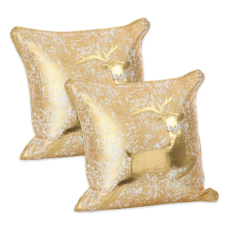 Travel Pillows for Long JourneysMetallic Reindeer Design Throw Pillow Cover (Set of 2) Travel Pillows for Long JourneysMetallic Reindeer Design Throw Pillow Cover (Set of 2)