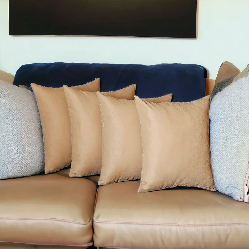 Bolster Pillows for Sofa DecorationHomeRoots Set Of Four 18" X 18" Beige Polyester Zippered Pillow Cover Bolster Pillows for Sofa DecorationHomeRoots Set Of Four 18" X 18" Beige Polyester Zippered Pillow Cover