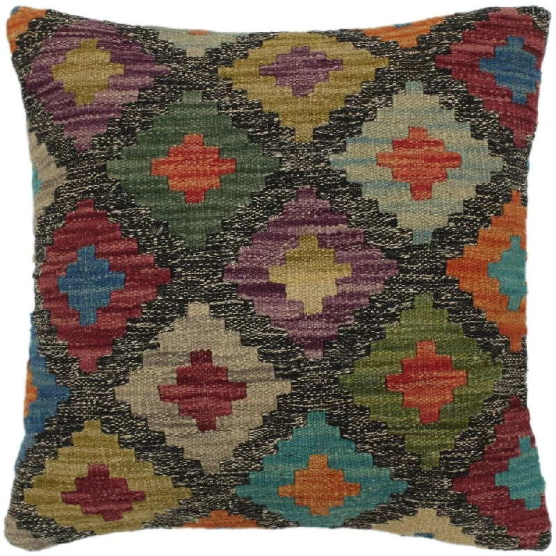 Plush Pillows for a Cozy BedEtsuko Gray/Purple Hand-Woven Kilim Throw Pillow - 1'6 x 1'6 Plush Pillows for a Cozy BedEtsuko Gray/Purple Hand-Woven Kilim Throw Pillow - 1'6 x 1'6
