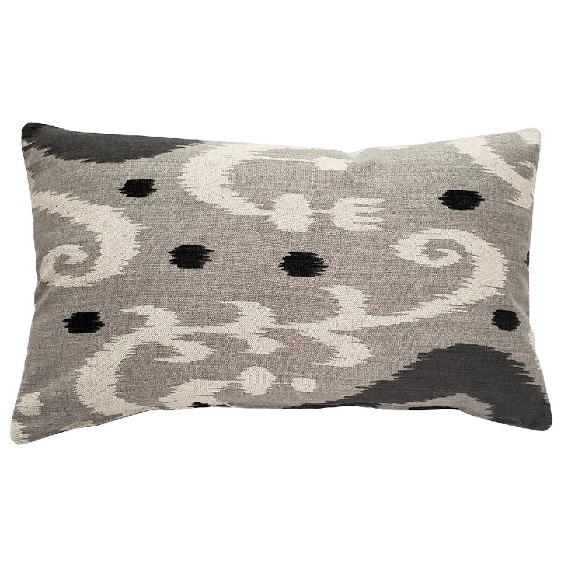Firm Pillows for Side SleepersPillow Decor Indah Ikat Gray 12x20 Throw Pillow