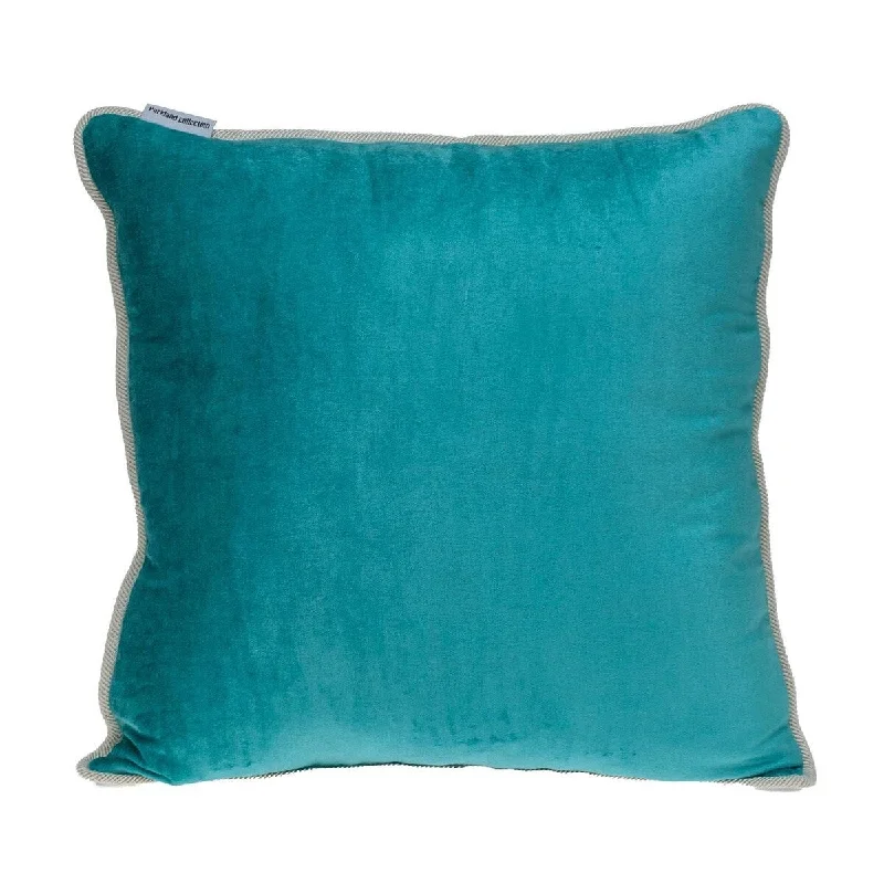 Kids Pillows with Fun DesignsReversible Royal and Aqua Square Velvet Throw Pillow