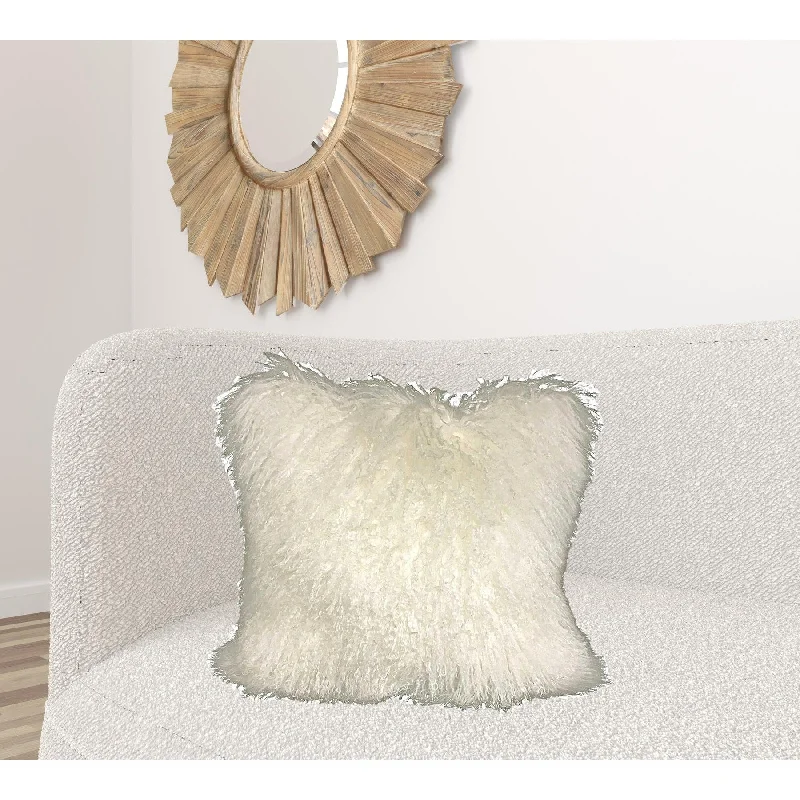 Back Support Pillows for Office Chairs24" Creamy Genuine Tibetan Lamb Fur Pillow With Microsuede Backing Back Support Pillows for Office Chairs24" Creamy Genuine Tibetan Lamb Fur Pillow With Microsuede Backing