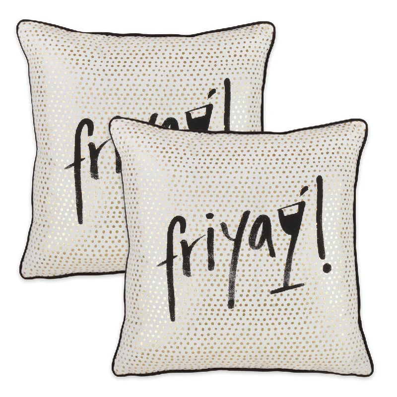 Round Pillows for Boho-Style InteriorsCotton 'Friyay' Design Throw Pillow Cover (Set of 2) Round Pillows for Boho-Style InteriorsCotton 'Friyay' Design Throw Pillow Cover (Set of 2)
