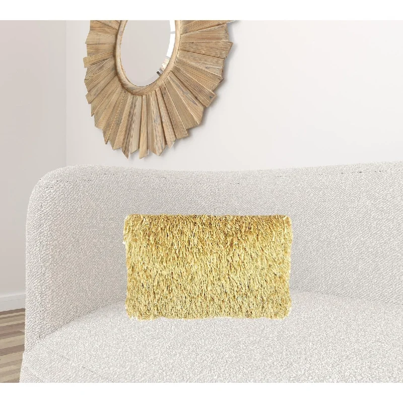 Firm Pillows for Side SleepersLong Yellow Shag Throw Pillow