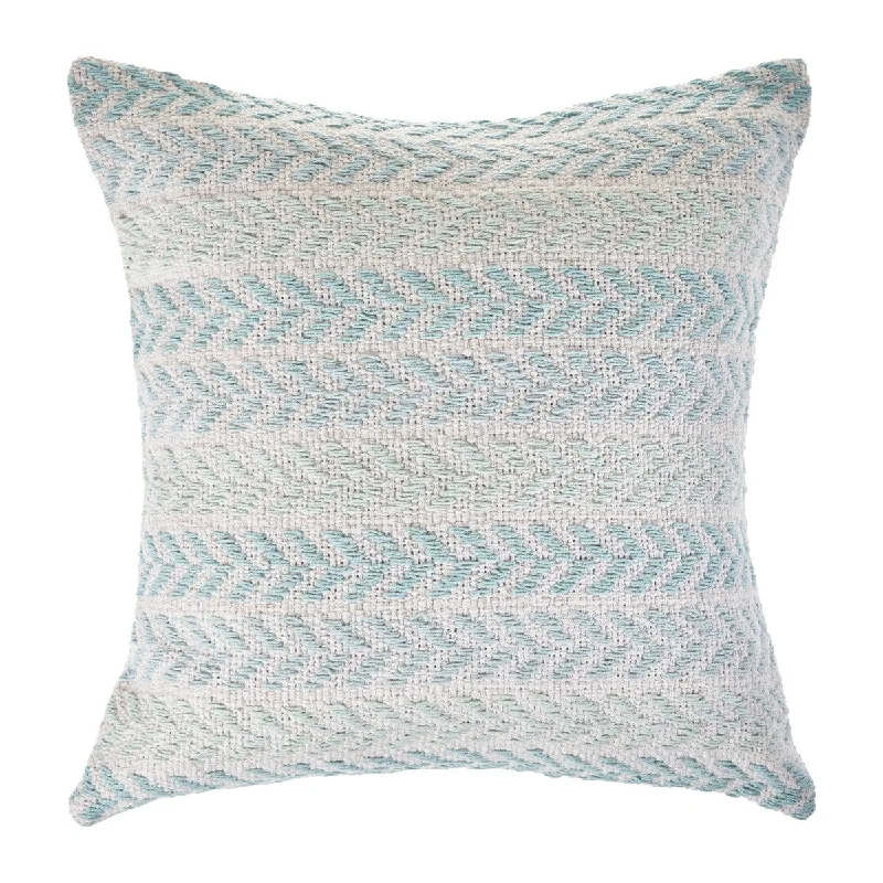 Memory Foam Pillows for Neck SupportSet of Two 18" X 18" Blue Beach Chevron Cotton Zippered Pillow