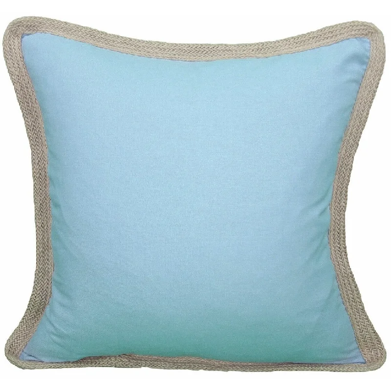 Firm Pillows for Side Sleepers20"x20" Blue and Beige Linen Blend Zippered Pillow