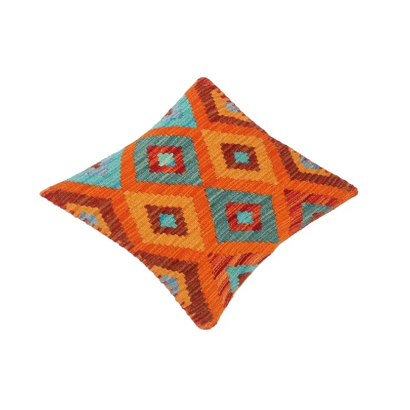Cotton Pillows for Natural ComfortVintage Russ Hand-Woven Turkish Kilim Throw Pillow 17 in. x 18 in. Cotton Pillows for Natural ComfortVintage Russ Hand-Woven Turkish Kilim Throw Pillow 17 in. x 18 in.