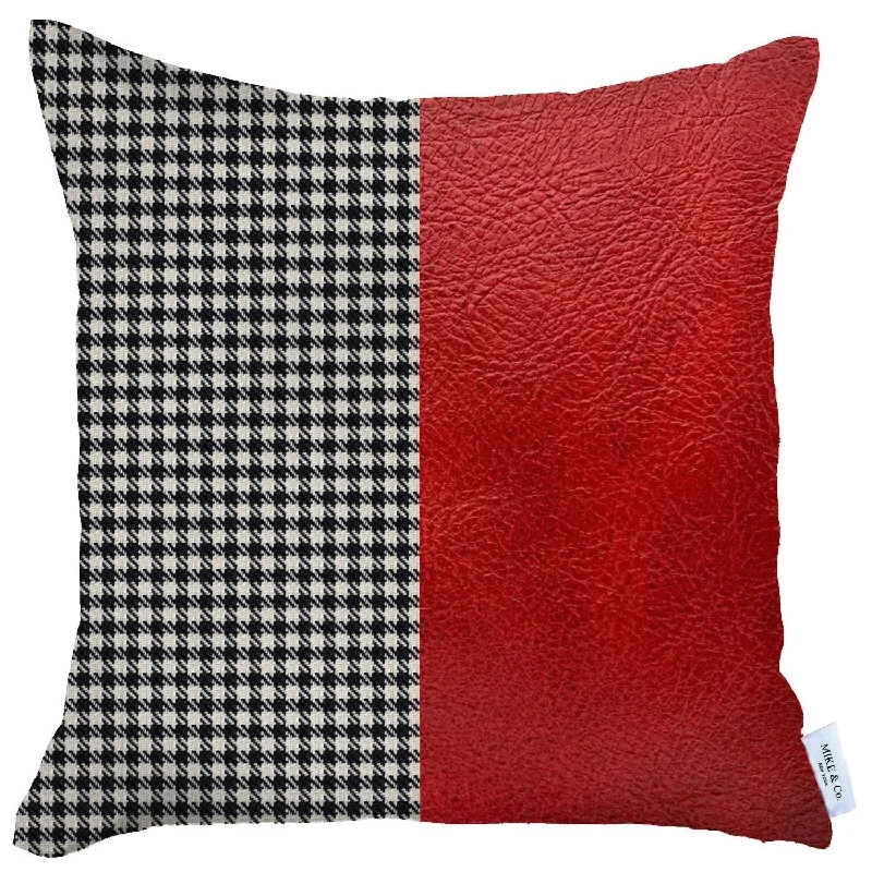 Velvet Pillows for a Touch of Elegance18" X 18" Red Houndstooth Zippered Handmade Polyester Throw Pillow Cover Velvet Pillows for a Touch of Elegance18" X 18" Red Houndstooth Zippered Handmade Polyester Throw Pillow Cover