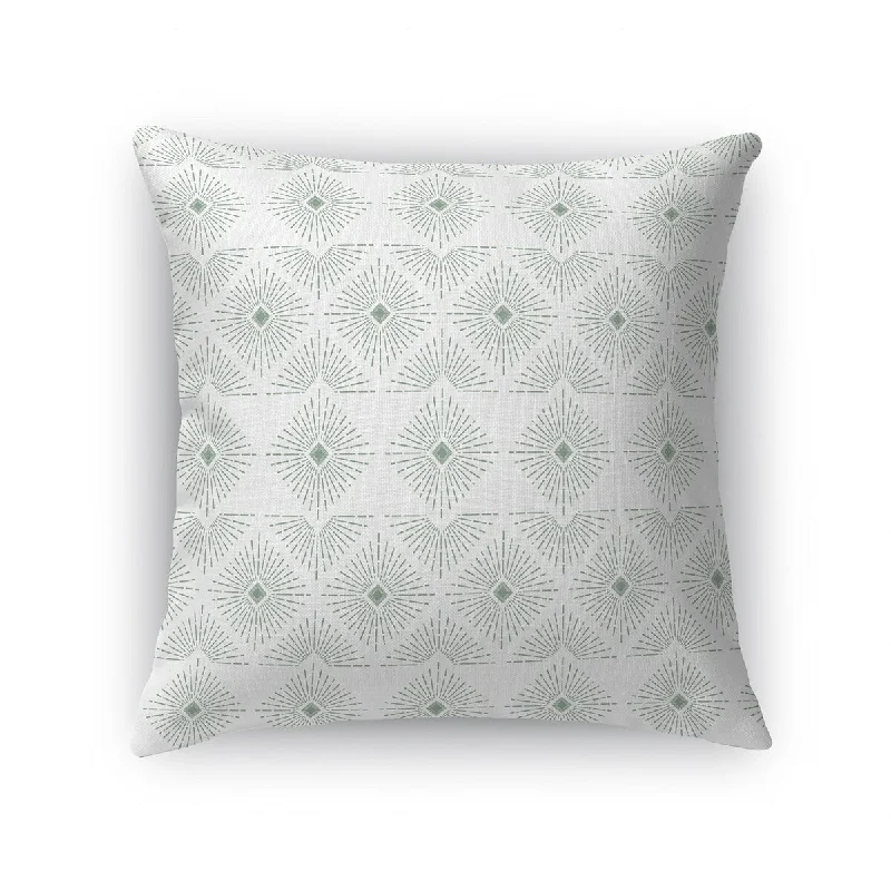 Soft and Fluffy Pillows for Bedroom ComfortGEOMETRIC BURST 2 MINT Accent Pillow By Kavka Designs