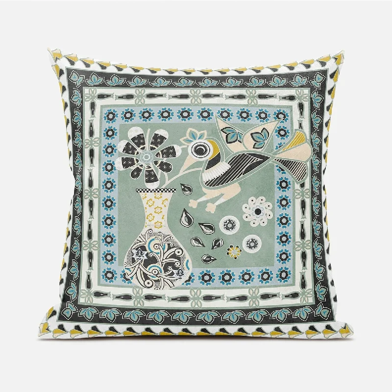 Feather Pillows for a Luxurious Sleep18" X 18" Green and Black Peacock Broadcloth Floral Zippered Pillow Feather Pillows for a Luxurious Sleep18" X 18" Green and Black Peacock Broadcloth Floral Zippered Pillow