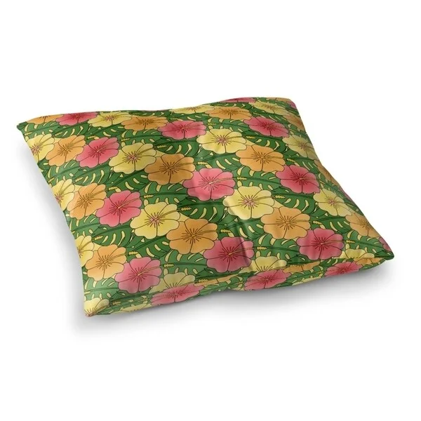 Velvet Pillows for a Touch of EleganceHIBISCUS PATTERN Floor Pillow By Kavka Designs Velvet Pillows for a Touch of EleganceHIBISCUS PATTERN Floor Pillow By Kavka Designs