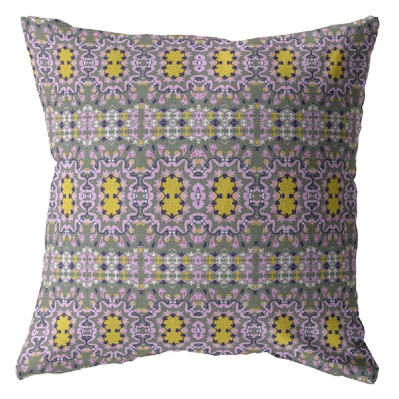 Down Alternative Pillows for Ethical Choices16" Purple Yellow Geofloral Zippered Suede Throw Pillow Down Alternative Pillows for Ethical Choices16" Purple Yellow Geofloral Zippered Suede Throw Pillow