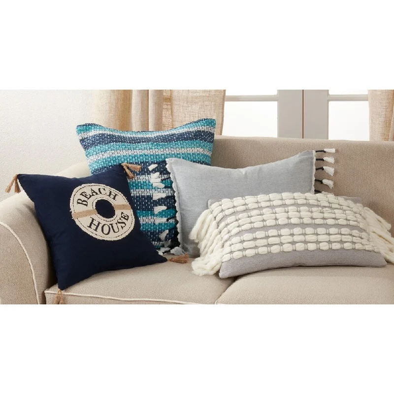 Plush Pillows for a Cozy BedThrow Pillow With Beach House Design