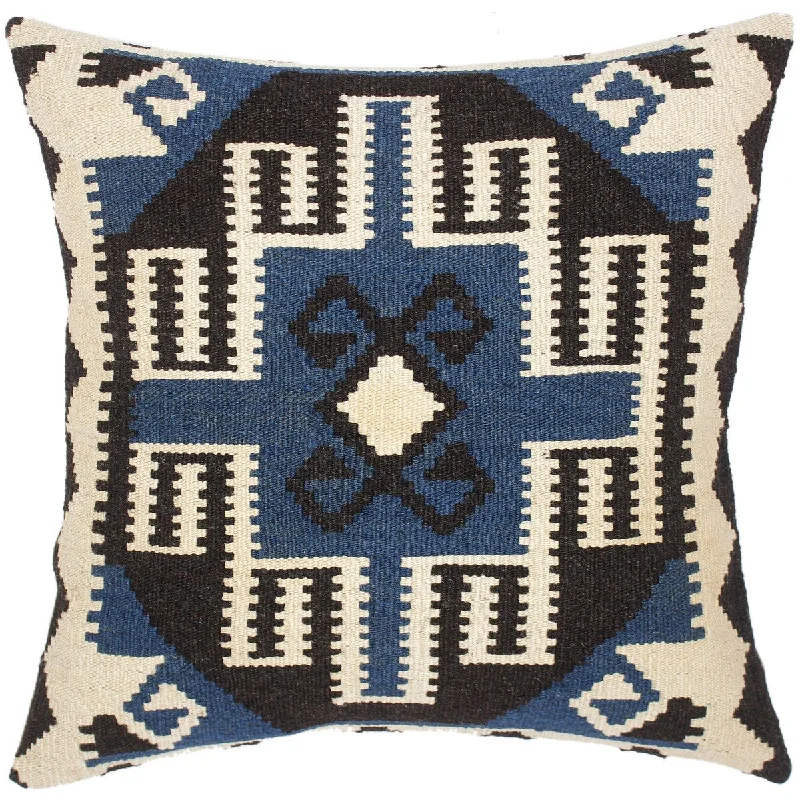 Down Alternative Pillows for Ethical ChoicesBohemian Kareen Hand-Woven Turkish Kilim Throw Pillow 20 in. x 20 in.