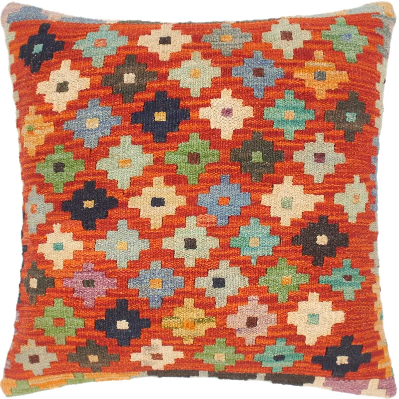 Plush Pillows for a Cozy BedBohemian Stacy Hand-Woven Turkish Kilim Throw Pillow 18 in. x 18 in. Plush Pillows for a Cozy BedBohemian Stacy Hand-Woven Turkish Kilim Throw Pillow 18 in. x 18 in.