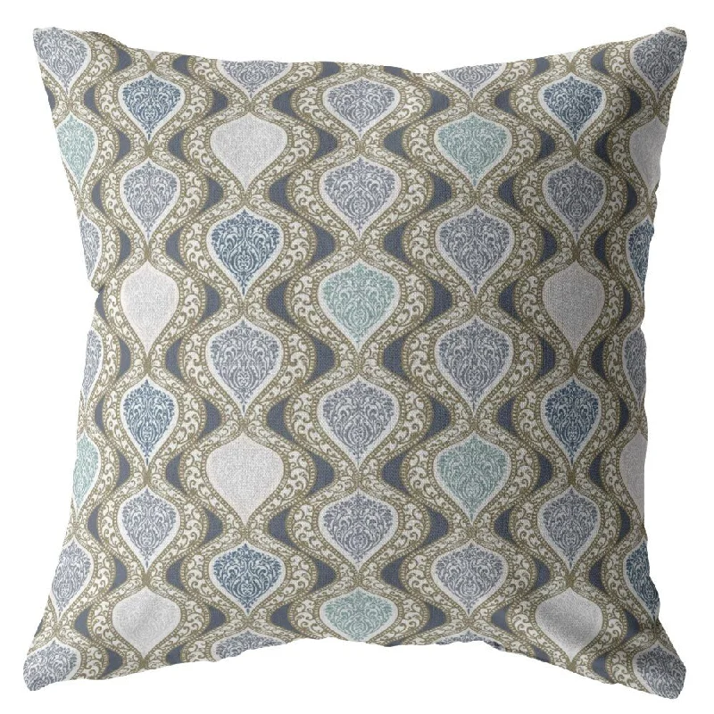 Travel Pillows for Long Journeys16" Gray Ogee Indoor Outdoor Throw Pillow
