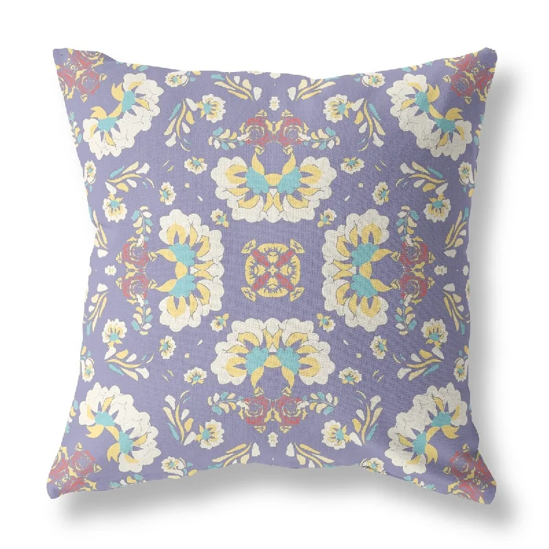 Soft and Fluffy Pillows for Bedroom Comfort16" Purple White Floral Indoor Outdoor Zip Throw Pillow Soft and Fluffy Pillows for Bedroom Comfort16" Purple White Floral Indoor Outdoor Zip Throw Pillow