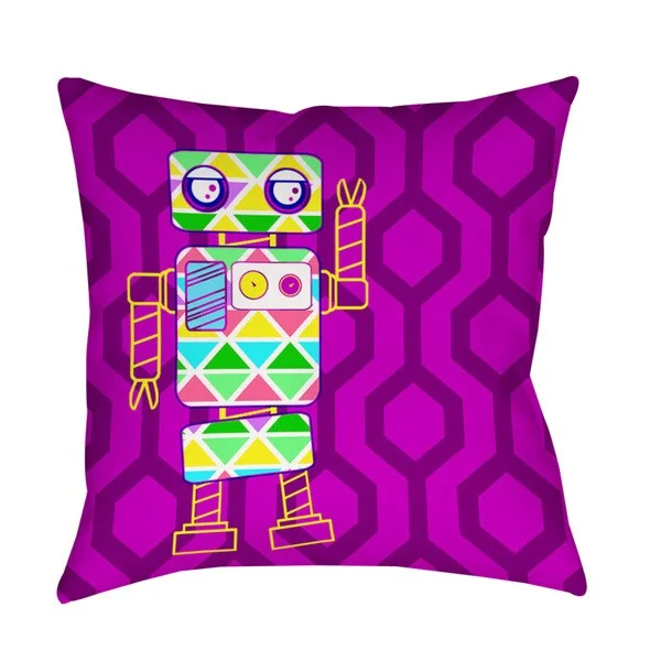 Back Support Pillows for Office ChairsNeon Party Fuchsia Robot Decorative Pillow