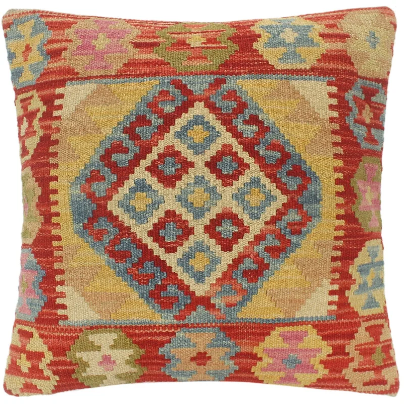 Square Pillows for Modern Home DecorRustic Turkish Finn Hand Woven Kilim Pillow