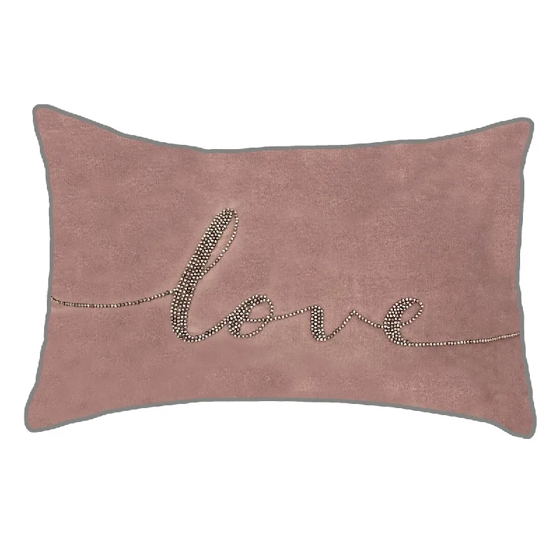 Down Alternative Pillows for Ethical ChoicesCelebrations Beaded "Love" Decorative Pillow, Mauve Down Alternative Pillows for Ethical ChoicesCelebrations Beaded "Love" Decorative Pillow, Mauve