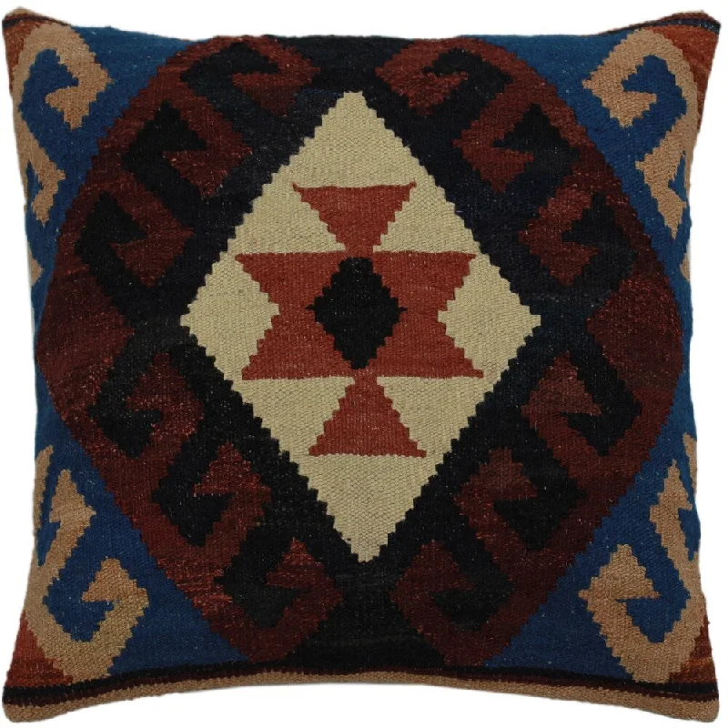 Silk Pillows for Smooth Skin and HairHostetle Blue/Ivory Hand-Woven Kilim Throw Pillow -19"x20" Silk Pillows for Smooth Skin and HairHostetle Blue/Ivory Hand-Woven Kilim Throw Pillow -19"x20"
