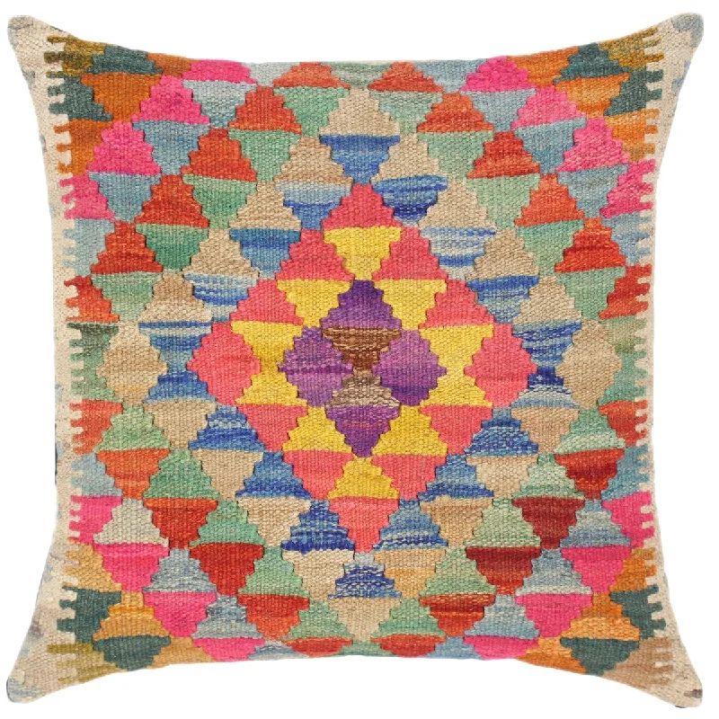 Cooling Pillows for Hot SleepersBohemian Georgie Hand-Woven Turkish Kilim Throw Pillow 18 in. x 18 in.