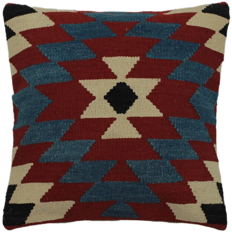 Feather Pillows for a Luxurious SleepCheng Red/Ivory Hand-Woven Kilim Throw Pillow -20"x21" Feather Pillows for a Luxurious SleepCheng Red/Ivory Hand-Woven Kilim Throw Pillow -20"x21"