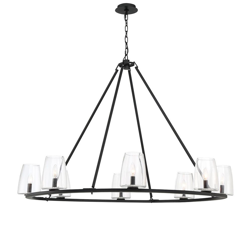 Chandeliers with Colored Glass for a Splash of ColorBeckett 8 Light Chandelier - Black