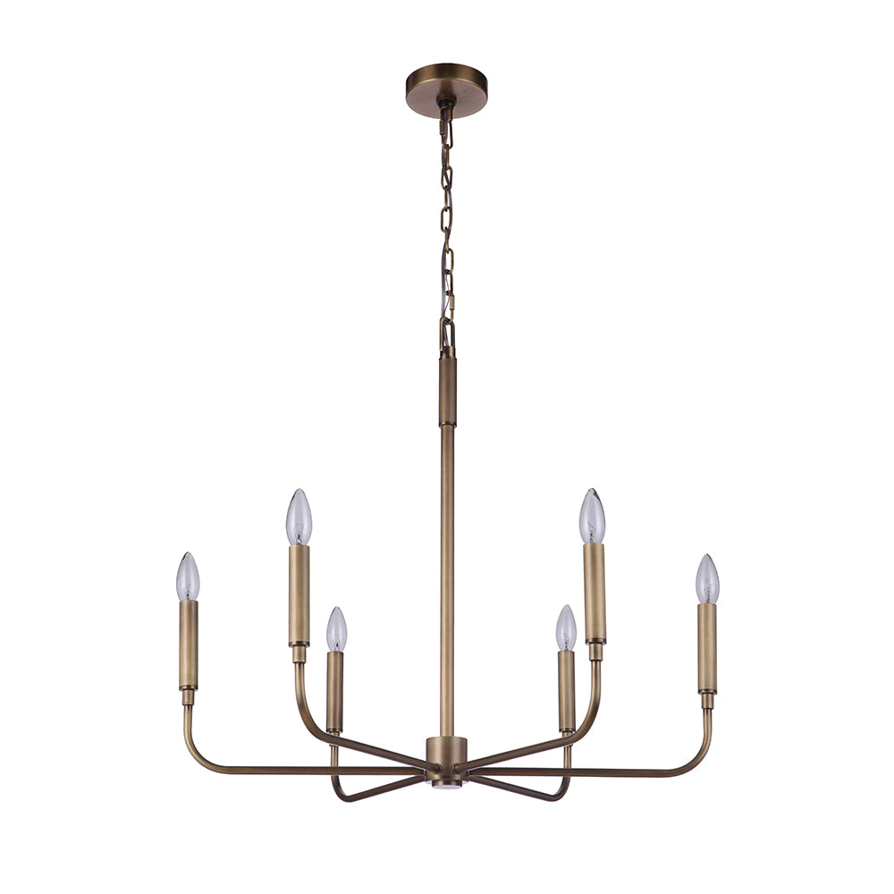 Victorian - Inspired Chandeliers with Ornate DetailsBeverly Six Light Chandelier - Brass