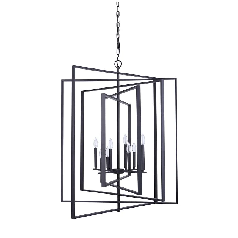 Minimalist Chandeliers for Sleek and Simple InteriorsBismarck 8 Light Pendant - Black