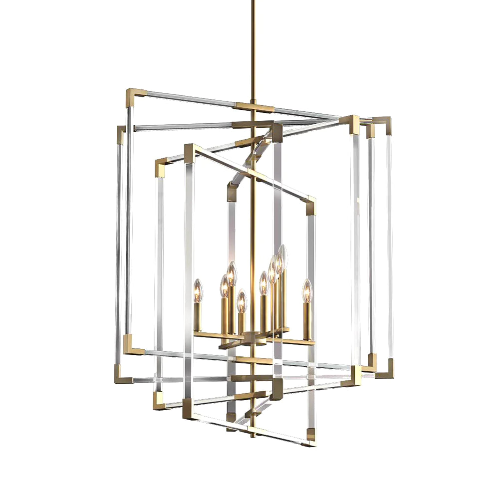 Chandeliers with Murano Glass for a High - End Artistic TouchChantilly 8 Light Pendant - Aged Brass & Acrylic