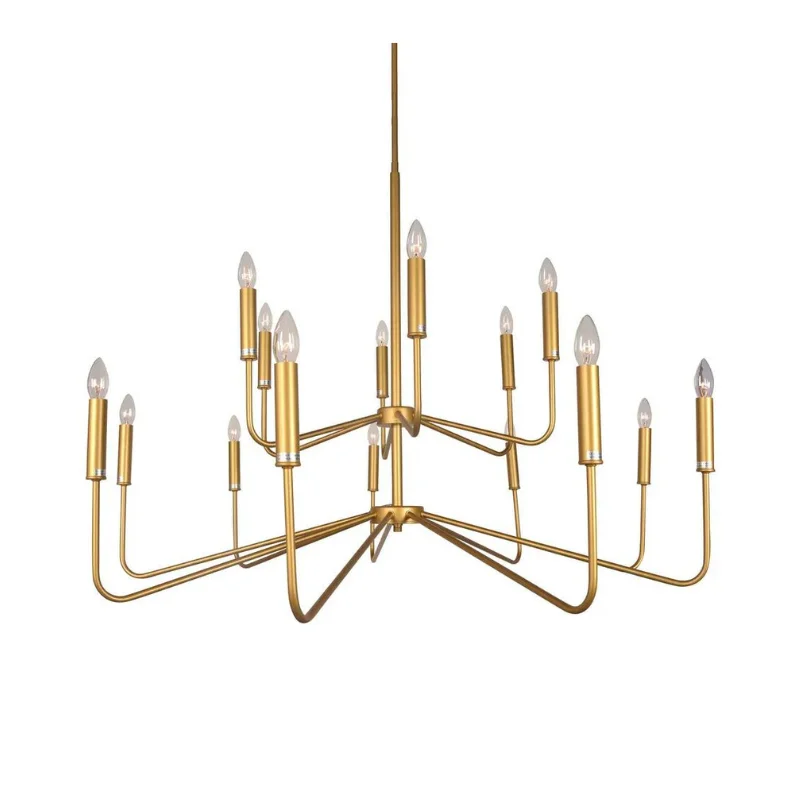 Chandeliers with Adjustable Arms for Directional LightingElegant Gold Sleek Chandelier