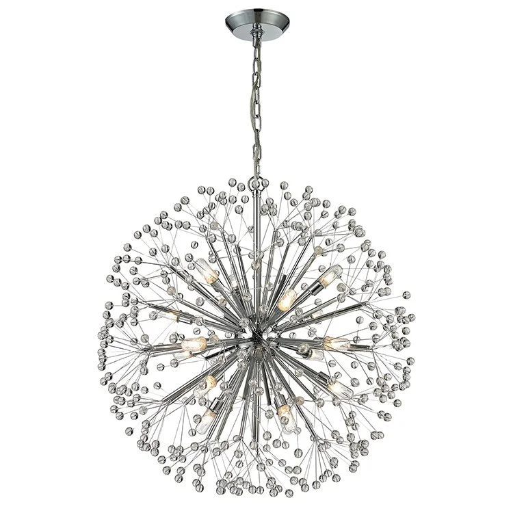 Chandeliers with Metal Frames in Silver FinishStarburst Sixteen-Light Chandelier