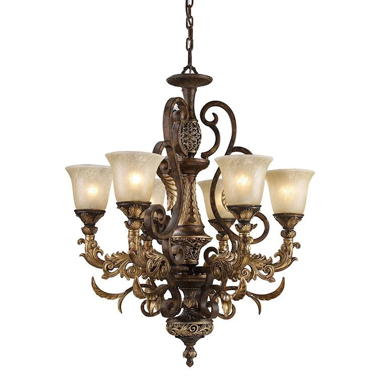 Chandeliers with Murano Glass for a High - End Artistic TouchRegency Six-Light LED Chandelier