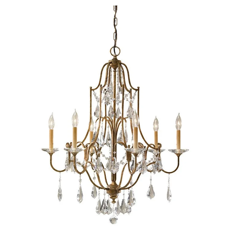 Chandeliers with Colored Glass for a Splash of ColorValentina Six-Light Single-Tier Chandelier