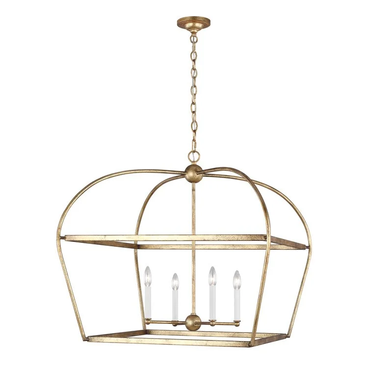 Chandeliers with Metal Frames in Gold FinishStonington Four-Light Lantern Pendant by Chapman & Meyers