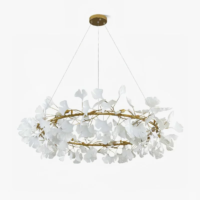 Chandeliers with Metal Frames in Silver FinishGingko Chandelier O