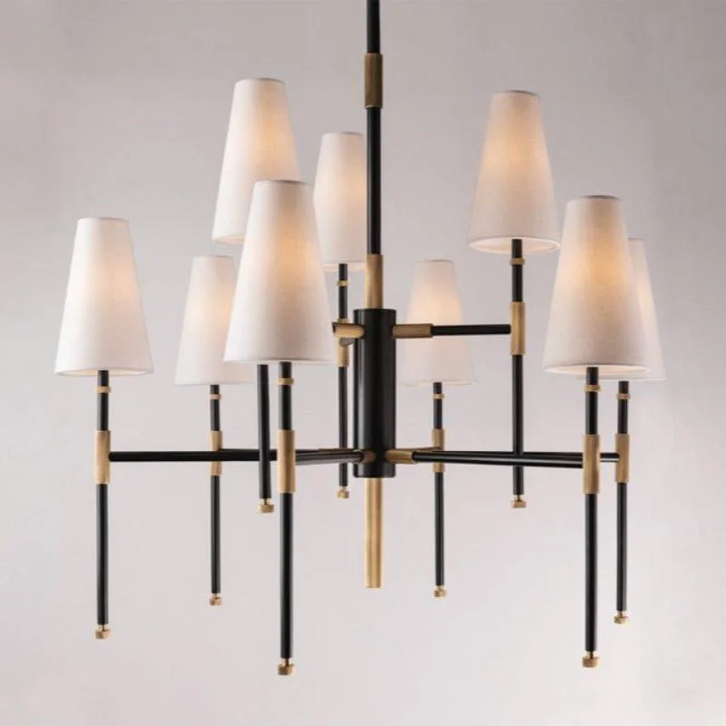 Chandeliers with Dimmable Lights for Ambiance ControlHamptons Conical Shade Chandelier